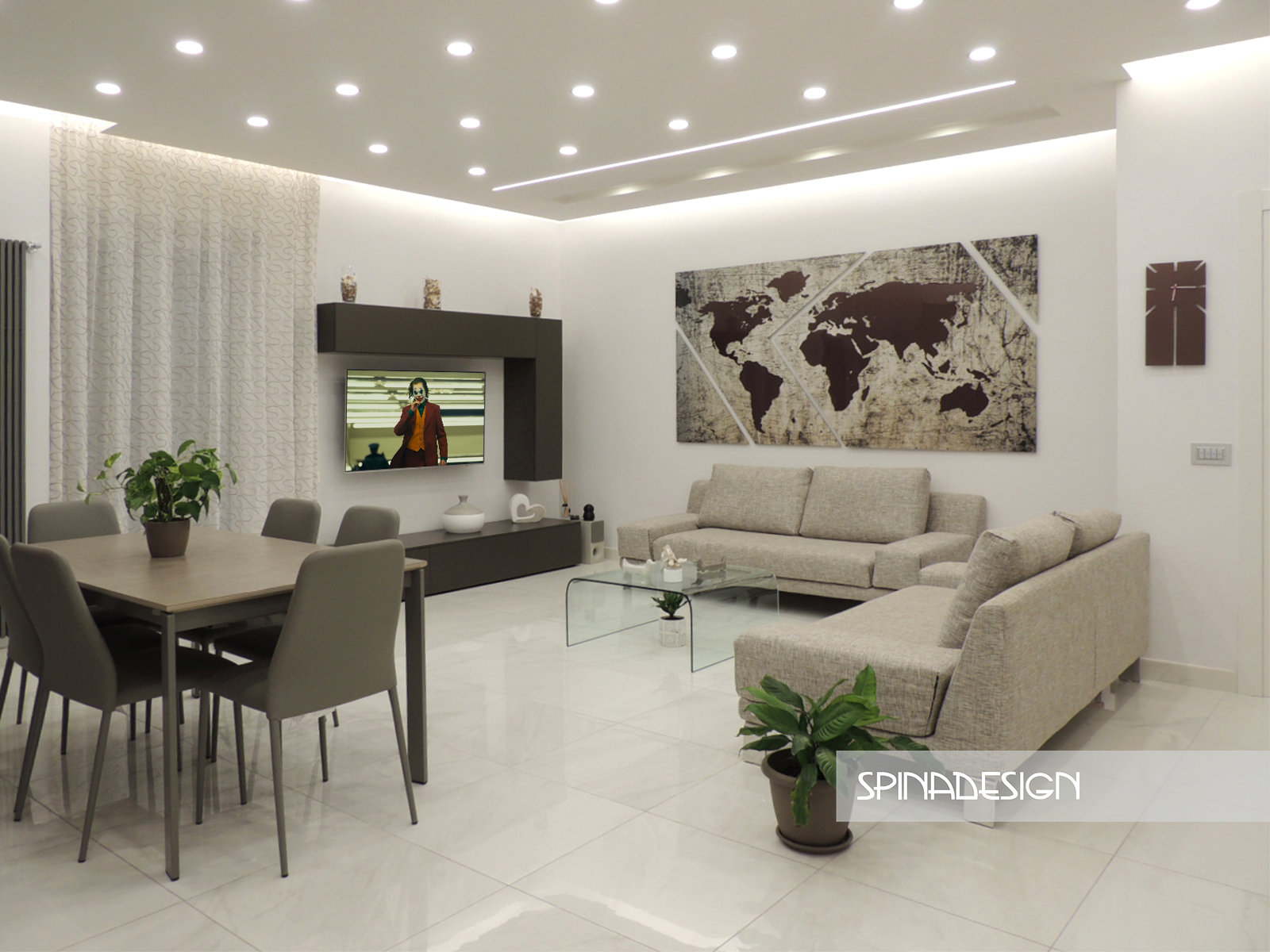 Progettazione e design di interni cucina soggiorno